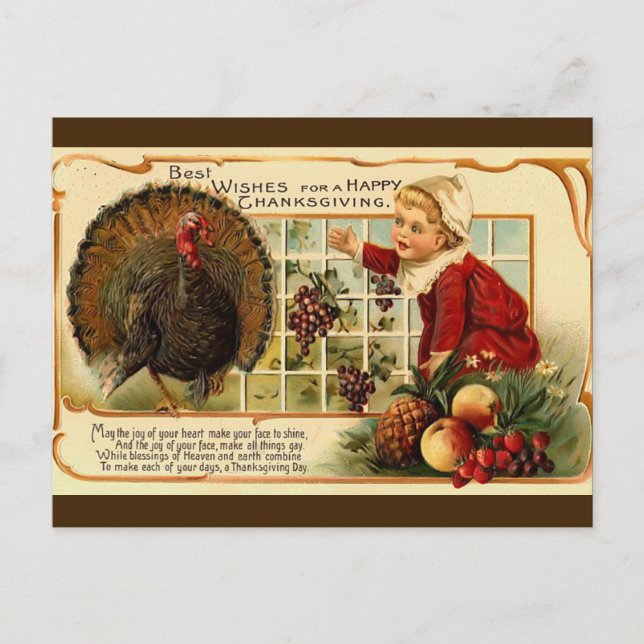 Vintage Thanksgiving Postcard (Front)