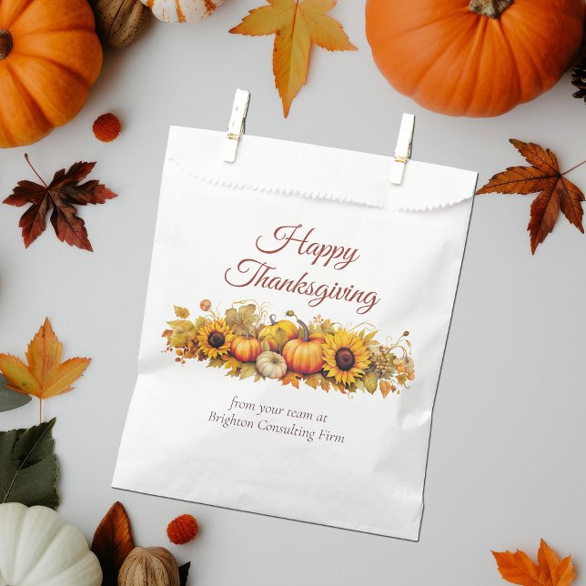 Vintage Thanksgiving Pumpkins Custom Company Party Favour Bag (Creator Uploaded)