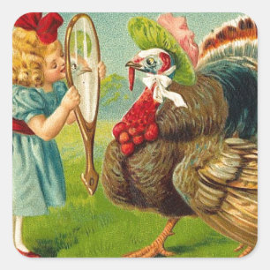 Vintage Thanksgiving Square Sticker