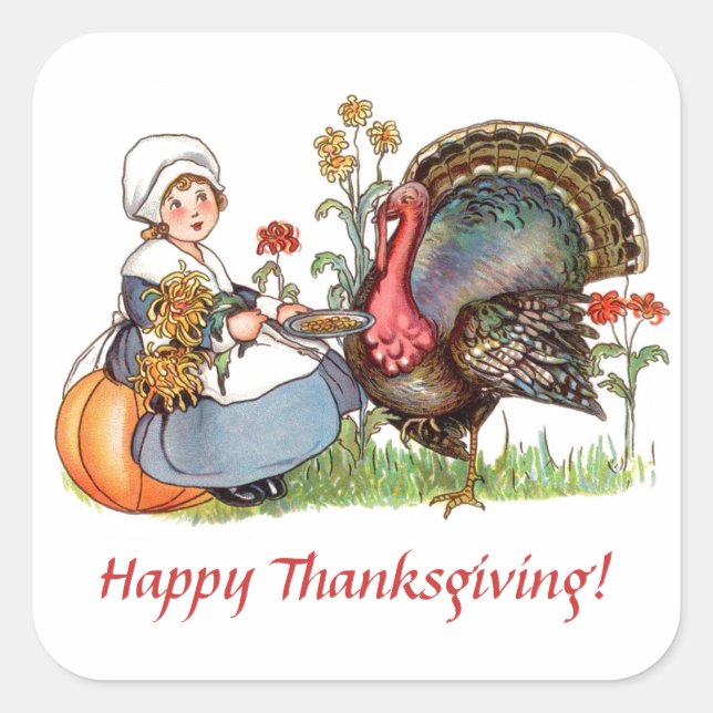 Vintage Thanksgiving Sticker (Front)