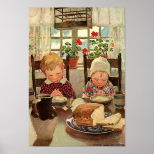 Vintage Thanksgiving, Thankful Children Poster