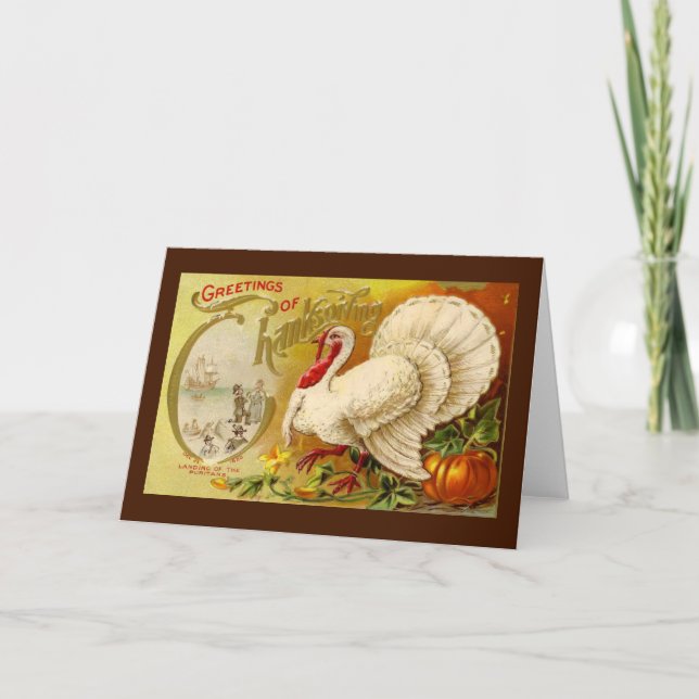 Vintage Thanksgiving Turkey Card (Front)