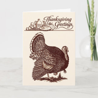 Vintage Thanksgiving Turkey Harvest Card