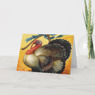 Vintage Thanksgiving Turkey Holiday Card