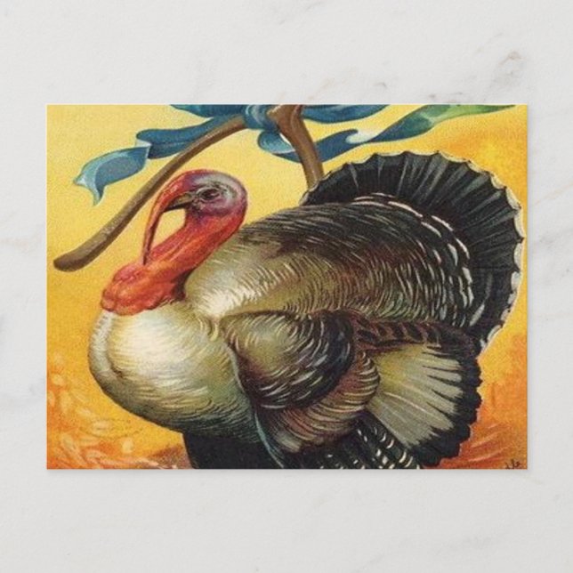 Vintage Thanksgiving Turkey Holiday Postcard (Front)