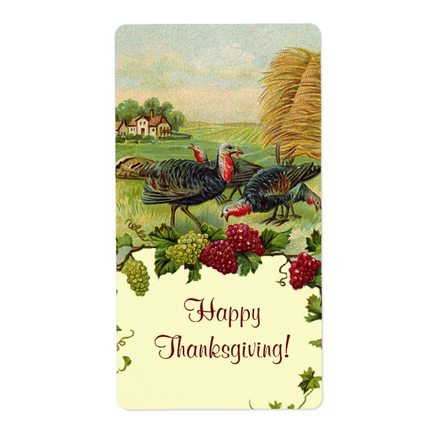 Vintage Thanksgiving Turkey Labels (Front)