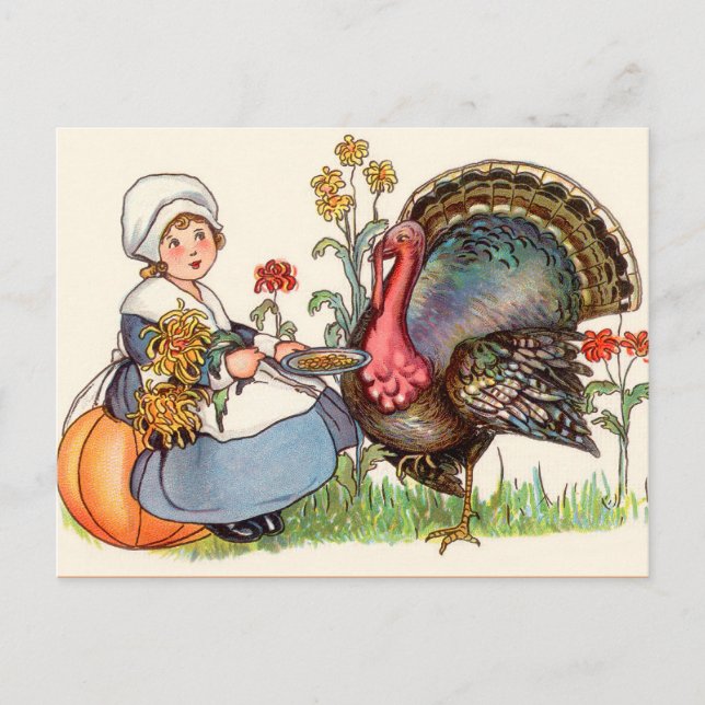 Vintage Thanksgiving Turkey Postcards (Front)