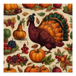 Vintage Thanksgiving Turkey  Poster