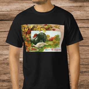 Vintage Thanksgiving, Wild Turkeys Autumn Colours T-Shirt