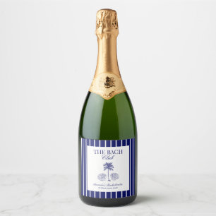 Vintage The Bach Club Navy Beach Bachelorette Sparkling Wine Label