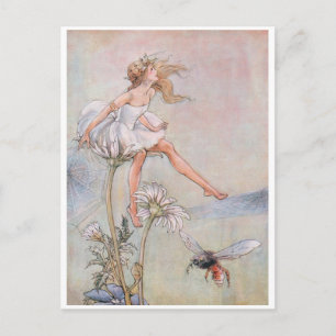 Vintage The Bees Knees Fairy Postcard
