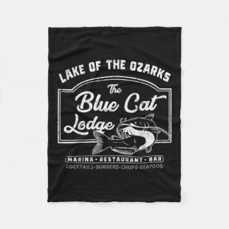 Vintage The Blue Cat Lodge Lake Of The Ozarks  Fleece Blanket