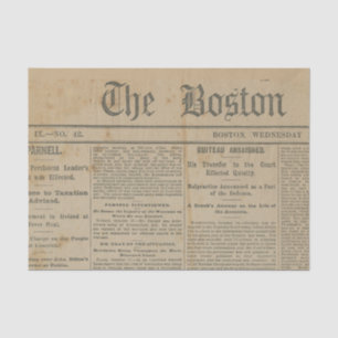 Vintage The Boston Newspaper Tissue Paper
