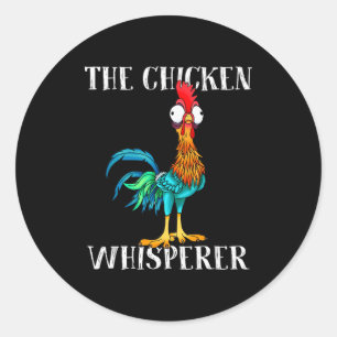 Vintage The Chicken Whisperer Funny Men Women Classic Round Sticker
