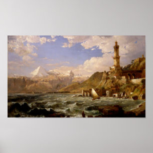 Vintage The Coast of Genoa Canvas Poster