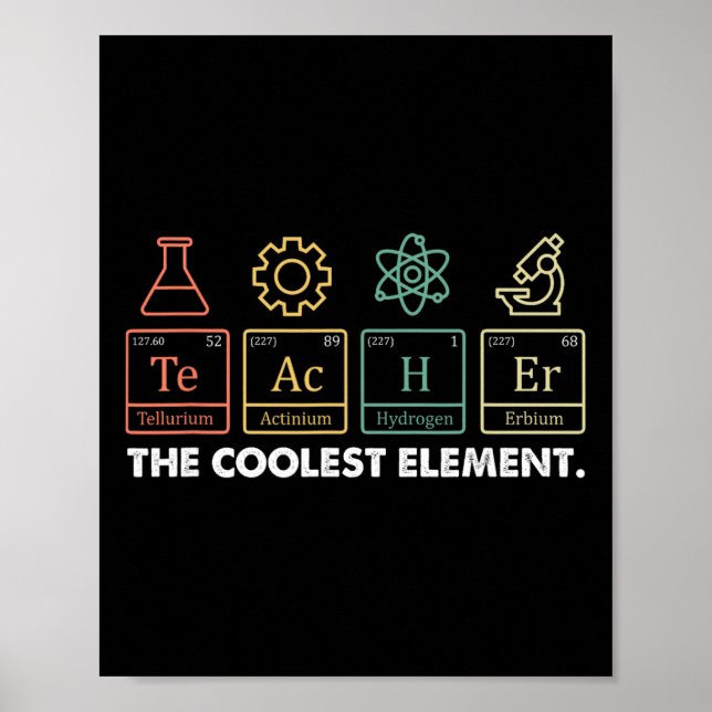 Vintage The Coolest Element Periodic Table Chemist Poster (Front)