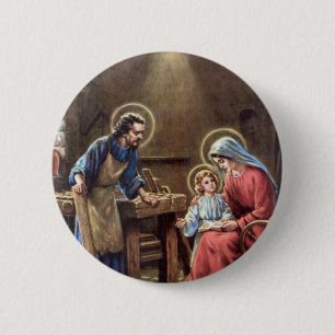 vintage the holy family, Jesus christ, Josef,Mary 6 Cm Round Badge