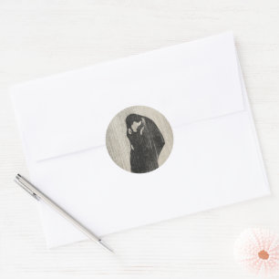 Vintage The Kiss IV by Edvard Munch Art Love Classic Round Sticker