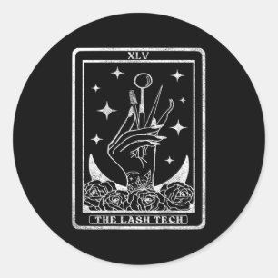 Vintage The Lash Tech Tarot Card The Lash Tech , S Classic Round Sticker