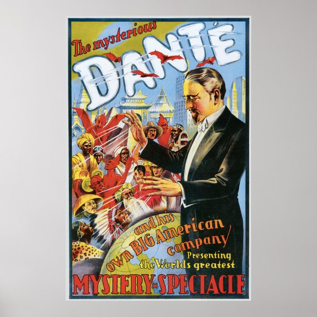 Vintage The Mysterious Dante Poster (Front)