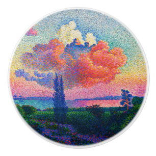Vintage The Pink Cloud (1896) painting Ceramic Knob