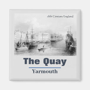 Vintage The Quay Yarmouth Norfolk England Magnet