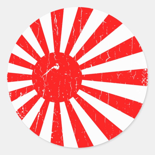 Vintage The Rising Sun Flag Classic Round Sticker (Front)
