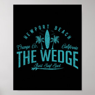 Vintage The Wedge Best Surf Spot Newport Beach Dge Poster