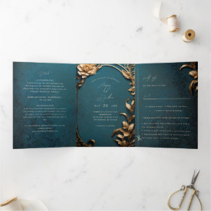 Vintage Theatre-Inspired Tri-Fold Wedding
