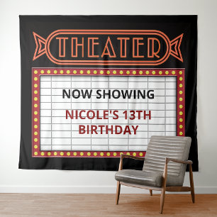Vintage Theatre Marquee Sign  Tapestry