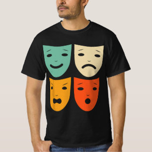 Vintage Theatre Masks Theater Actress Drama Actor  T-Shirt