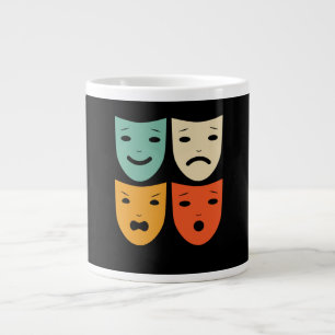 Vintage Theatre Masks Theatre Actress Drama Actor Large Coffee Mug