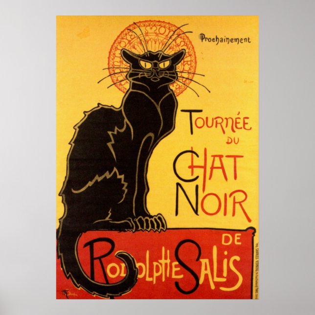 Vintage Theatre Show Chat Noir Black Cat Tour Poster (Front)