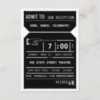 Vintage Theatre Ticket Reception Insert in Black