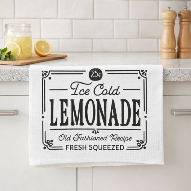 Vintage Themed Fresh Lemon Tea Towel (Creator Uploaded)