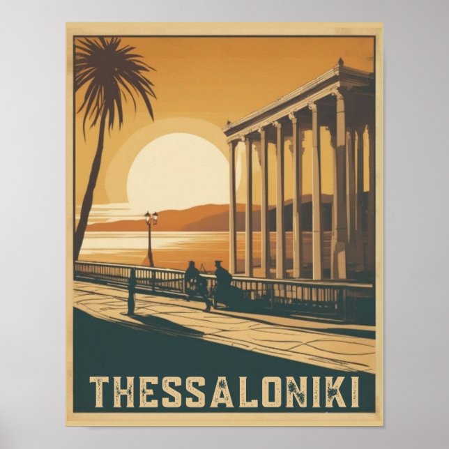 Vintage Thessaloniki city Greece vocation souvenir Poster (Front)