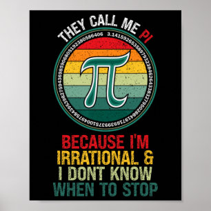 Vintage They Call Me Pi Because I'm Irrational Mat Poster