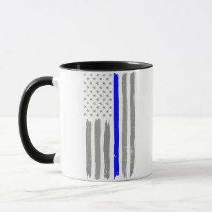 Vintage Thin Blue Line Shirt Police Support USA Fl Mug