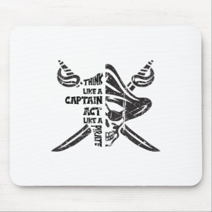 Vintage Think Like A Captain Act Like A Pirate _1 Mouse Pad