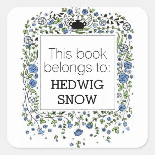 Vintage This Book Belongs to Bookplate Square Sticker