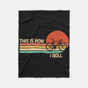 Vintage This Is How I Roll Bicycle Mountain Biking Fleece Blanket