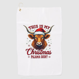 Vintage This Is My Christmas Pajama Shirt Highland Golf Towel