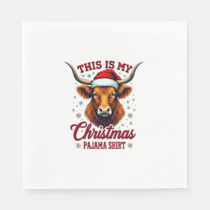 Vintage This Is My Christmas Pajama Shirt Highland Napkin