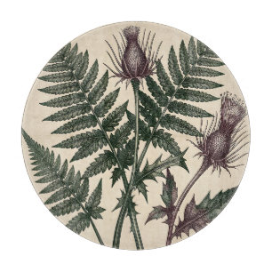 Vintage Thistle and Fern Botanical Cutting Board