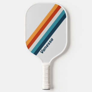 Vintage Thistle Stripes with Name Pickleball Paddle