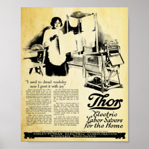 Vintage Thor Brand Electric Washing Machine Print