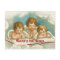 Vintage three cute praying angels postcard