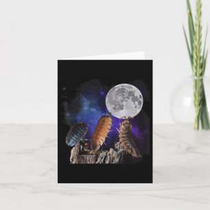 Vintage Three Isopods Howling At The Moon Insect E Card
