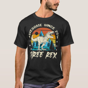 Vintage Three Re 3rd Birthday Third Dinosaur 3 Yea T-Shirt