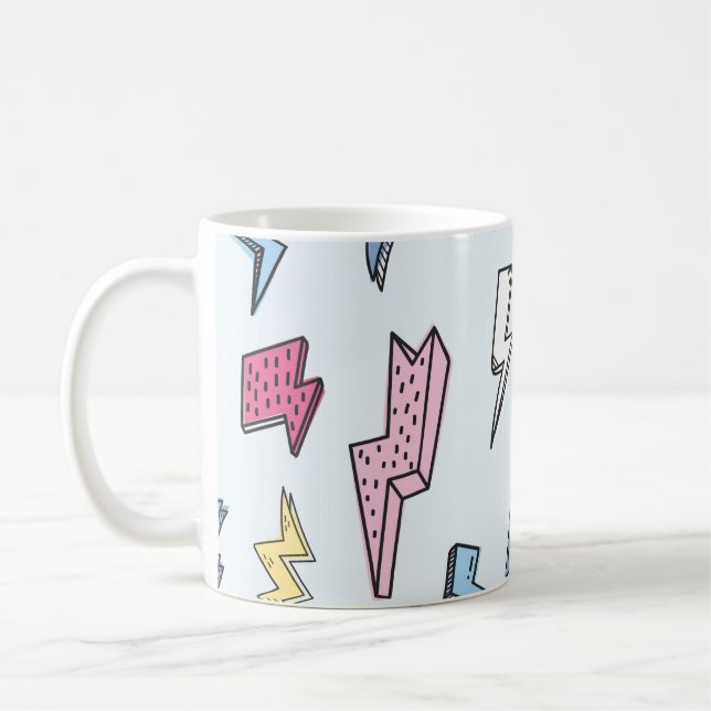 Vintage Thunder Seamless Illustration Coffee Mug (Left)